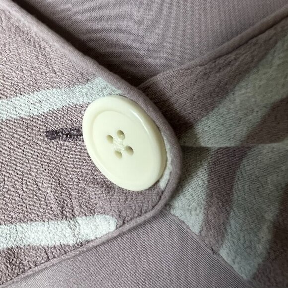 Silence + Noise Dress Womens SZ Large Ella Printed Crepe Mauve Geometric Button - Picture 13 of 16